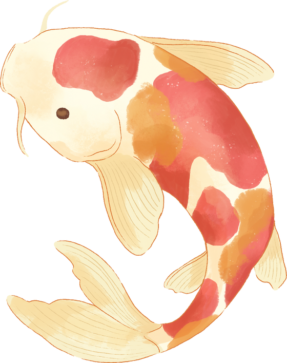Painterly Textured Lunar New Year Koi Fish